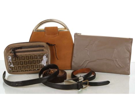 THREE DESIGNER BELTS, by Margaret Howell, Emporio Armani and Ralph Lauren respectively, together with a Roland Mouret 'Deer' 