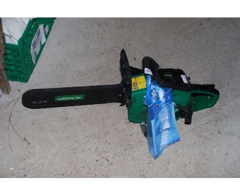 A Gardenline 41cc chainsaw with booklet.