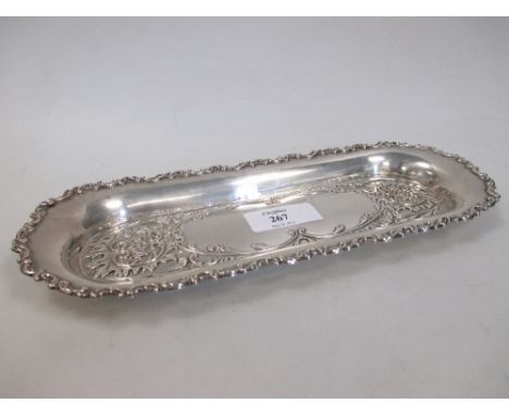 A silver pen or dressing table pin tray  