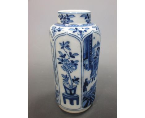 A Kangxi style blue & white vase  