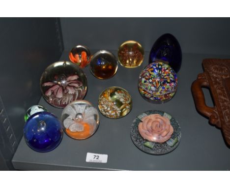 A limited edition Caithness lamp-work 'Glass Rose' paperweight, 59/100, sold along with a Caithness three-level milliefiori g