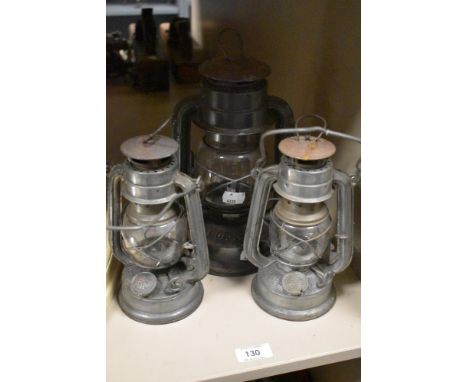 A vintage Chalwyn Tropic storm lantern, sold along with two Chinese examples
