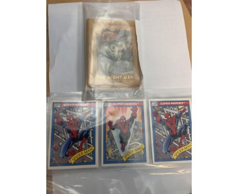 1990's Marvel spiderman collectable cards together with 22 vintage Marvel cards 