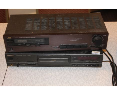 A Technics SL-PG 490 compact disc player, together with JVC AX-11 stereo integrated amplifier.  CONDITION REPORT: Used condit