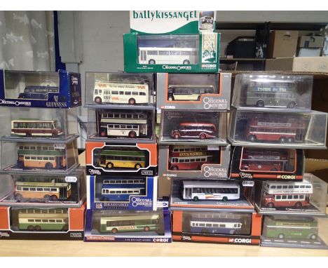 Twenty one Corgi O.O.C buses and coaches, mostly excellent condition, wear to some boxes. UK P&amp;P Group 3 (£30+VAT for the