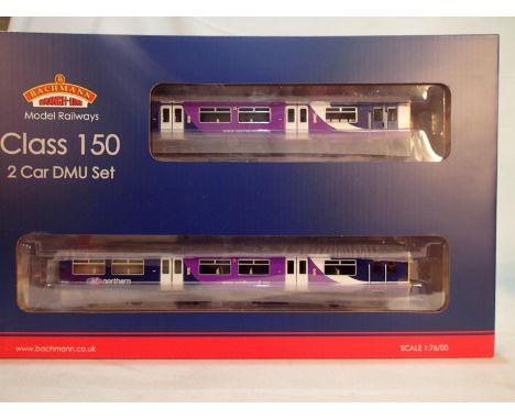 Bachmann 32-931, class 150, two car D.M.U, Northern Rail, purple, near mint condition, storage wear to box. UK P&amp;P Group 