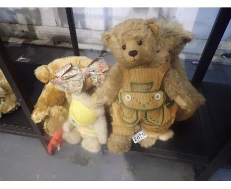 Six mixed teddy bears, including Bon bears and Three's Company. UK P&amp;P Group 2 (£20+VAT for the first lot and £4+VAT for 