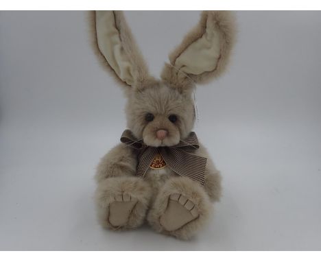 Charlie Bears, Thumper, with tag attached, stitch down nose and jointed at limbs. Approx. 35cm (H). UK P&amp;P Group 3 (£30+V