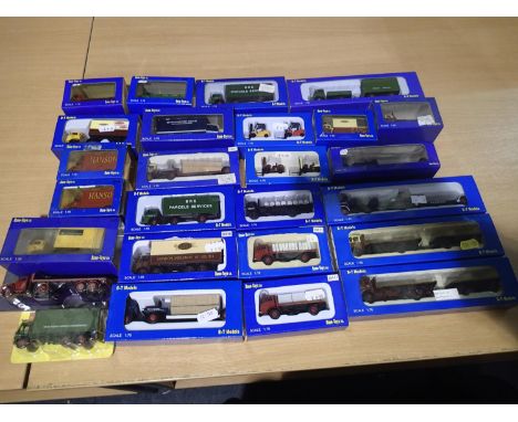 Twenty six OO scale BT Models/Base Toys, vans, artics, fork lift trucks, heavy haulage etc, mostly excellent condition, stora