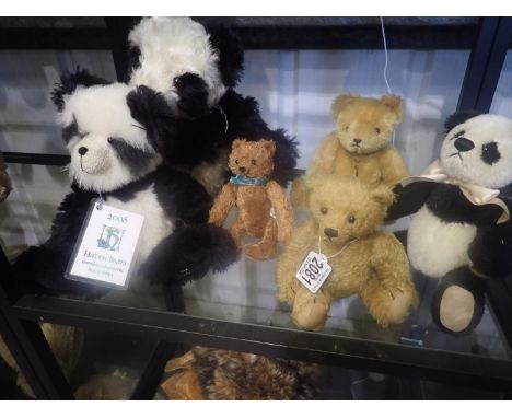 Six mixed teddy bears, including Hui Lang by Haven Bears and Helene a Deans collectors club bear. UK P&amp;P Group 3 (£30+VAT