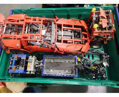 Three Lego Technic built kits, two are motorised. UK P&amp;P Group 3 (£30+VAT for the first lot and £8+VAT for subsequent lot
