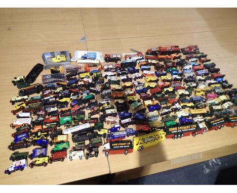 Approximately 200 unboxed diecast vehicles, various makes and scales, Lledo, Matchbox etc, mostly very good condition. UK P&a