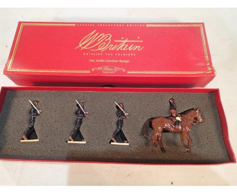 Britains 00142 Delhi Durbar mounted officer and three gun crew. UK P&amp;P Group 1 (£16+VAT for the first lot and £2+VAT for 