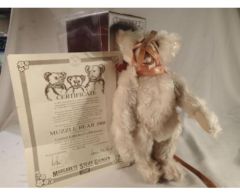 Steiff Muzzled bear with box and certificate, 1700/6000. UK P&amp;P Group 2 (£20+VAT for the first lot and £4+VAT for subsequ