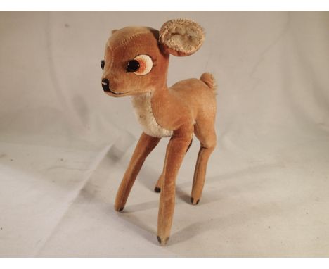 Steiff Bambi C1960's, lacking button, H: 20cm. UK P&amp;P Group 1 (£16+VAT for the first lot and £2+VAT for subsequent lots) 