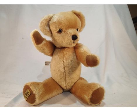 Merry Thought musical bear, jointed arms, legs and head, approximate H: 45 cm, plays Teddy Bears Picnic. UK P&amp;P Group 1 (