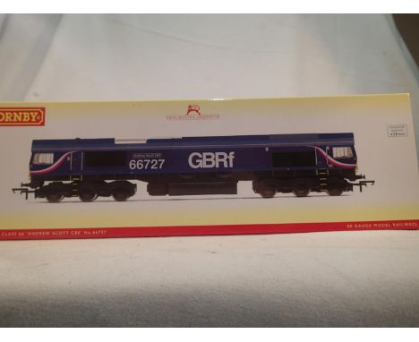Hornby R3881, class 66 diesel, 66727, Andrew Scott C.B.E, G.B.R.F, blue, near mint condition, boxed. UK P&amp;P Group 1 (£16+