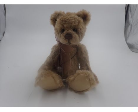 Charlie Bears teddy bear with bell, missing paper tags, 30cm H. UK P&amp;P Group 1 (£16+VAT for the first lot and £2+VAT for 