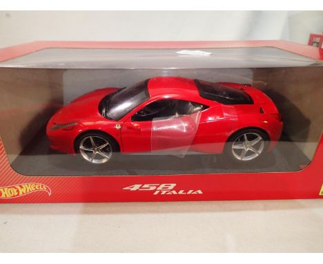 Hot Wheels 1/18 scale Ferrari 458 Italia, near mint condition, boxed. UK P&amp;P Group 1 (£16+VAT for the first lot and £2+VA