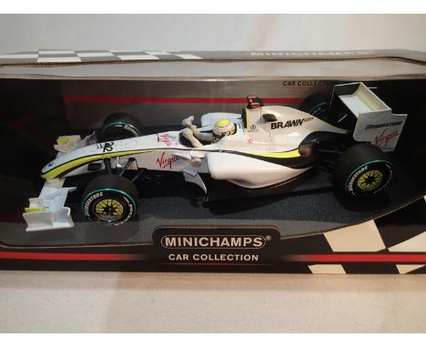 Minichamps 1/18 scale Brawn racing, Jenson Button, winner 2009 Australian G.P, near mint condition, boxed. UK P&amp;P Group 1