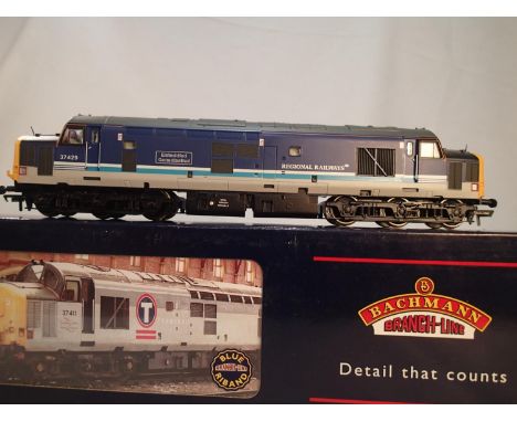Bachmann 32-376, class 37 diesel, 37429, Eisteddfod Genedlaethol, Regional Railways, excellent condition, wear to box. UK P&a