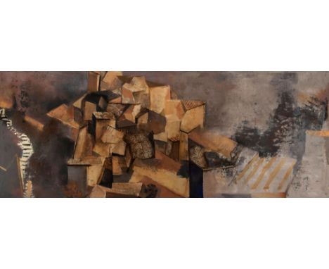Anthony Whishaw (b.1930) - Townscape oil on canvas 121 x 300 cm (47 3/4 x 117 3/4 in)  (Please note this item is subject to 2