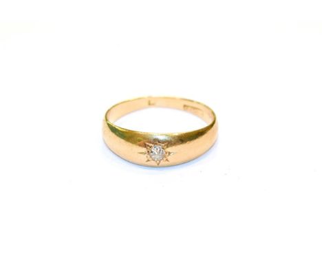 A diamond ring, marks rubbed, finger size R.  Gross weight 4.17 grams. 