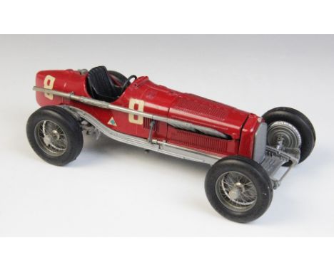 A Casadio Models 1/20 scale die-cast model Alfa Romeo single seat racing car, with wire spoked wheels, opening bonnet and mov