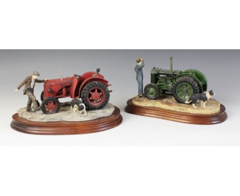 A Border Fine Arts "Kick Start" B0541 (David Brown Crop Master Tractor), 26.5cm wide (at fault), with a Border Fine Arts "Won