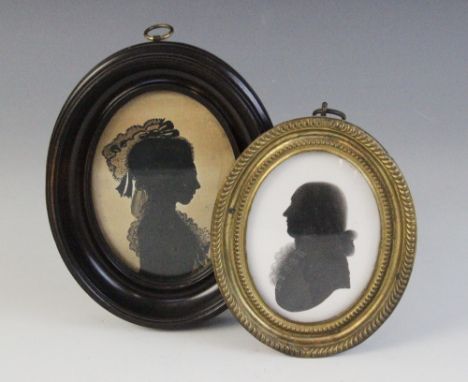 J. Thomason (Irish School, fl. 1786- circa 1800),Silhouette portrait of a gentleman on plaster, named indistinctly verso 'Cap