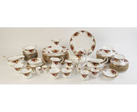 A selection of Royal Albert "Old Country Roses" pattern tea and dinner wares, comprising: twelve dinner plates, 26.5cm diamet