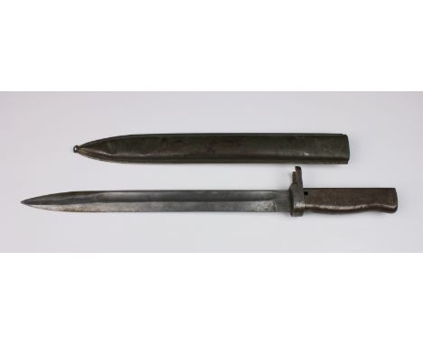 Imperial German M88/98 Ersatz bayonet, with 30.5cm. single edged blade, wide fuller, the back edge with inspection stamp, ste