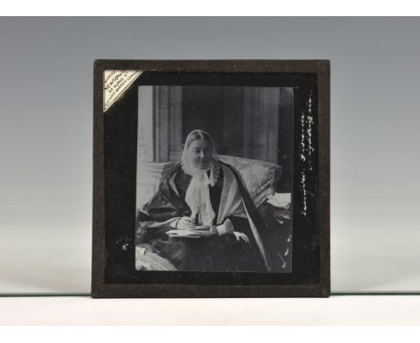 Florence Nightingale (Statistician and Nurse, 1820-1910), A rare glass lantern slide, the photograph originally taken by Mill