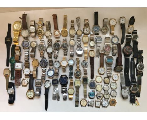 A large quantity of various Gentlemans' wrist watches, for spares and/or repair, makers to include Tissot; Timex; Rotary; Cit