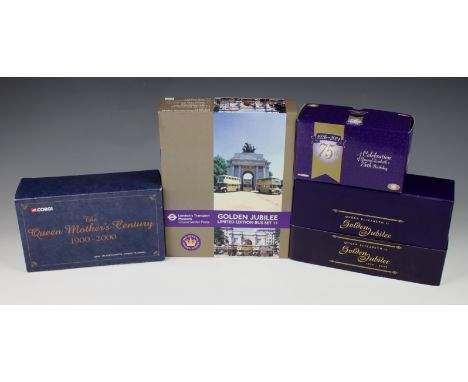 Corgi - Royal related - Four boxed diecast buses, comprising of special edition Queen Elizabeth II Golden Jubilee 1952-2002 g