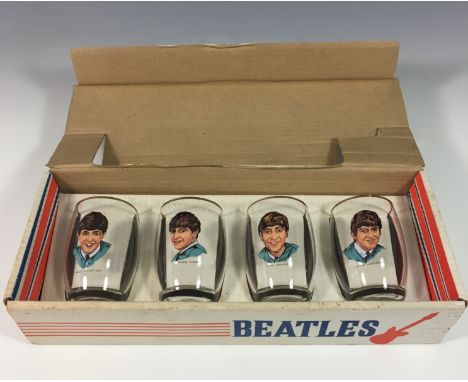 The Beatles memorabilia - A rare boxed set of four glasses by Joseph Lang &amp; Company Ltd for NEMS Enterprises, c.1963, eac