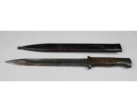 Imperial German Seitengewehr M84/98 Regimentally Marked Bayonet, 24.8cm. single edge blade with wide fuller, forte marked wit