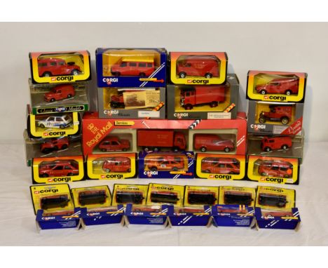 A large collection of vintage 1980s Corgi " Royal Mail " boxed diecast vehicles, comprising of C22 Services; 618/1109 Mercede