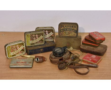A 1940 T. G. Co. Ltd MKIII army issue marching compass, with broad arrow, No. B 75944, with leather pouch and belt; together 