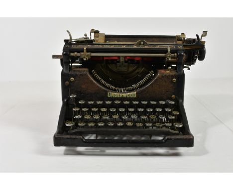 A vintage Underwood typewriter.