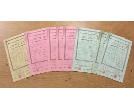 The Famatina Company Limited - share certificates (7), scrip certificates - one x £50; four x £100; two x £500, each dated 19
