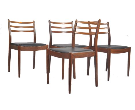 Victor B. Wilkins - G-Plan - A set of four vintage mid 20th century circa 1960s G-Plan teak wood dining chairs having ladder 