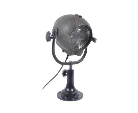 Rank Strand - A retro mid 20th century industrial / theatre spot light lamp. Typical oval metal and glass shade with makers p