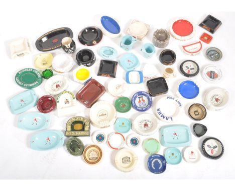 A collection of approximately fifty 20th century retro pub / brewery advertising ashtrays, to include Toby Bitter, Guinness, 