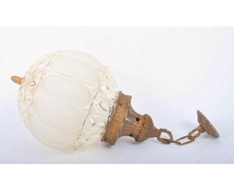 A retro mid 20th century circa 1960s glass &amp; metal ceiling pendant light in the manner of&nbsp;Glashutte Limburg, 'Bubble