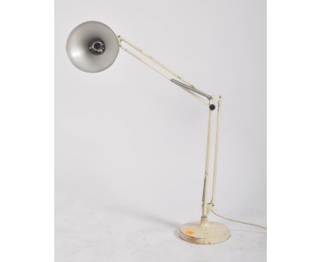 Herbert Terry -&nbsp; A vintage mid 20th century circa 1950s/1960s anglepoise white table lamp / bedside lamp. The lamp havin