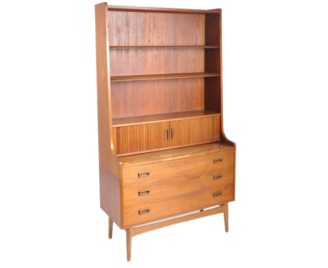 Borge Mogansen - BM Danish Furniture - A retro vintage mid 20th century circa 1960s Danish teak highboard secretaire&nbsp;des