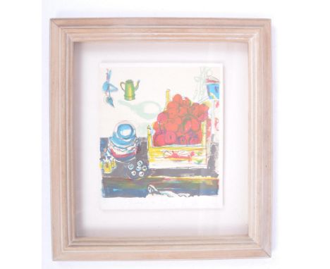 Chloe Cheese (b.1952) - An original 20th century 'Tomatoes on the Bar' lithograph in colours. Signed &amp; titled and numbere