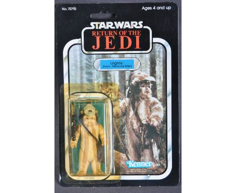 Star Wars - An original vintage 1983 Kenner made Star Wars carded MOC action figure ' Logray - Ewok Medicine Man '. Factory s