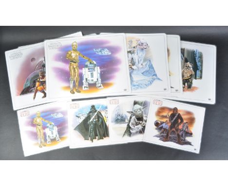Star Wars - a set of x10 original vintage c1980s Icarus Company made Star Wars placemats. Each placemat showing a different a